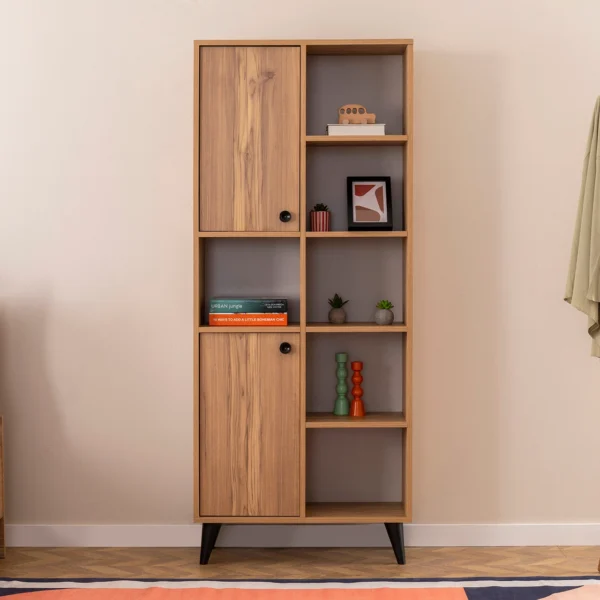 مكتبة لون بني 180*70*32 سم - L104 - الصورة 1